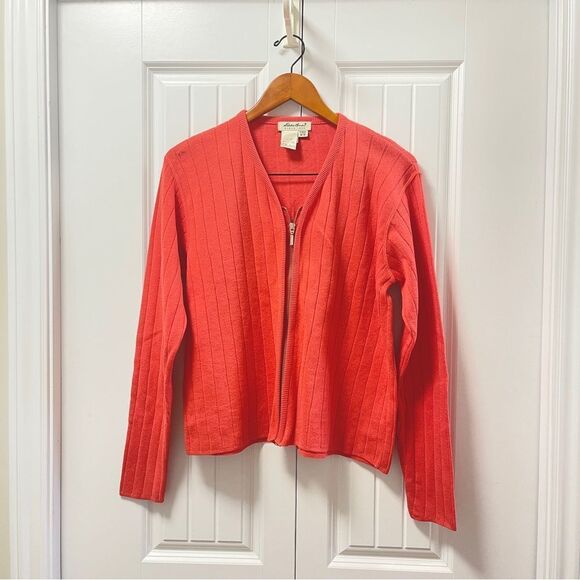 NWOT Eddie Bauer Knit Sweater Zip-Up in Pink - M - Picture 1 of 10